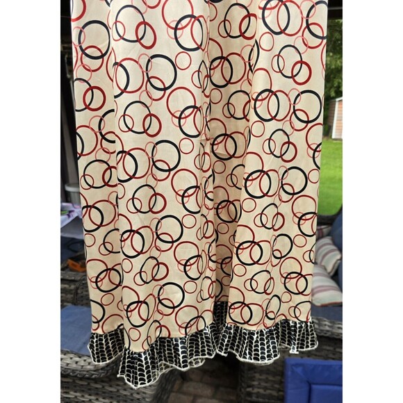 Cato Fashion True Wrap Flowy Ruffle Dress Sz 12 Pre-owned Red Black Multi - Picture 3 of 5